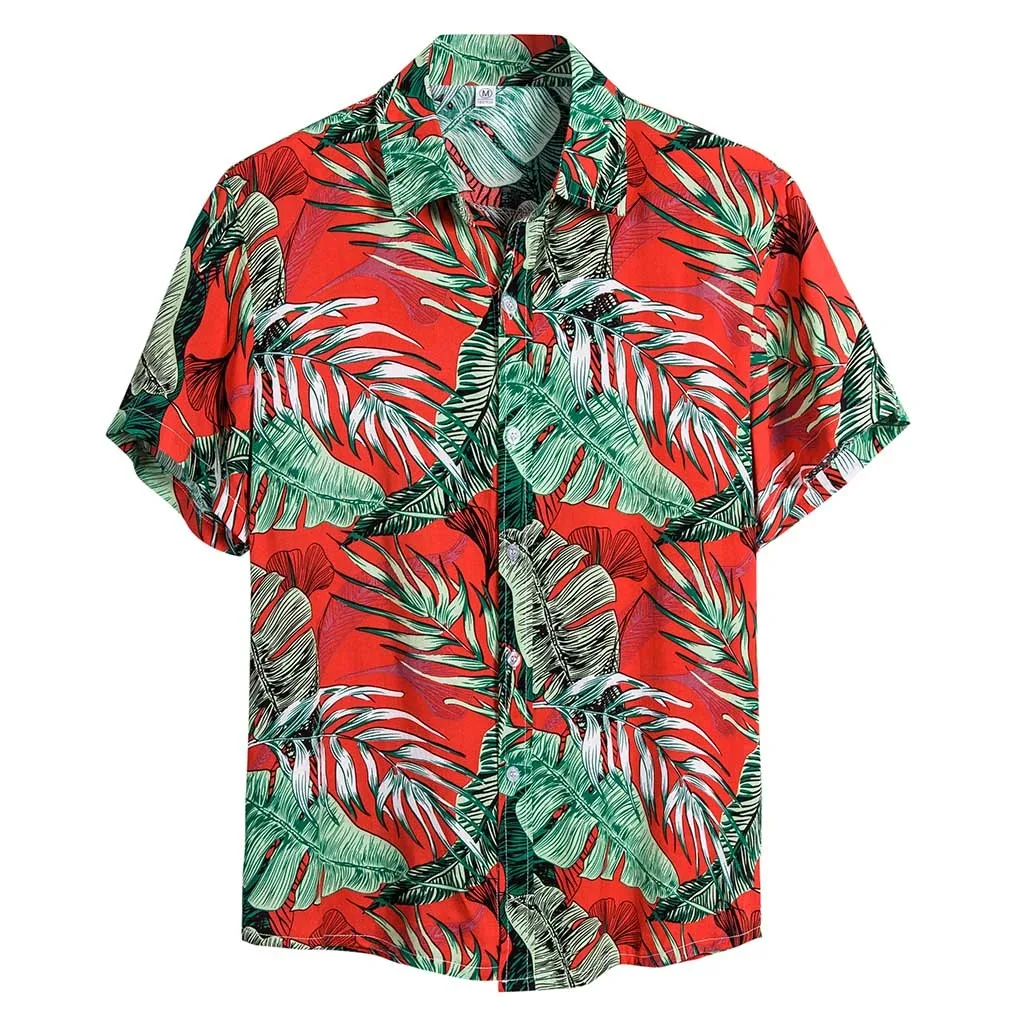 Camisa Masculina мужская летняя Этническая рубашка с коротким рукавом Повседневная