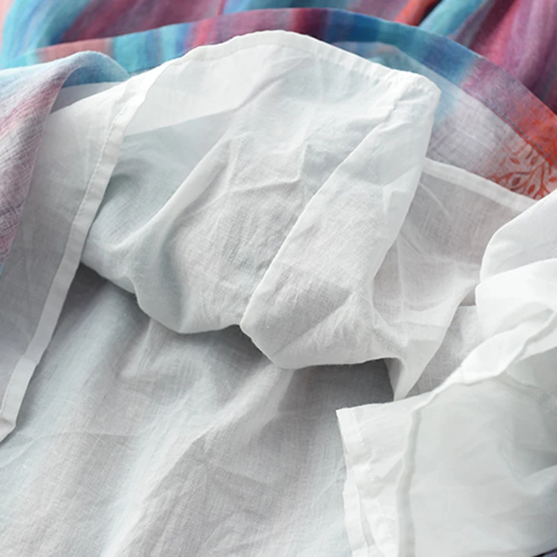 

Women Rainbow Skirt Striped Colored Retro Vintage Ramie Retro Vintage for Spring Summer Bottoms Fashion Casual B01201427