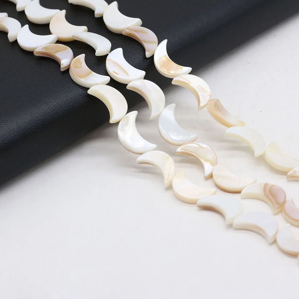 

Natural Freshwater Moon Shape Mother Of Pearl Shell Loose Spacer Beads For Jewelry Making DIY Necklace Size 10x15mm 8x12mm