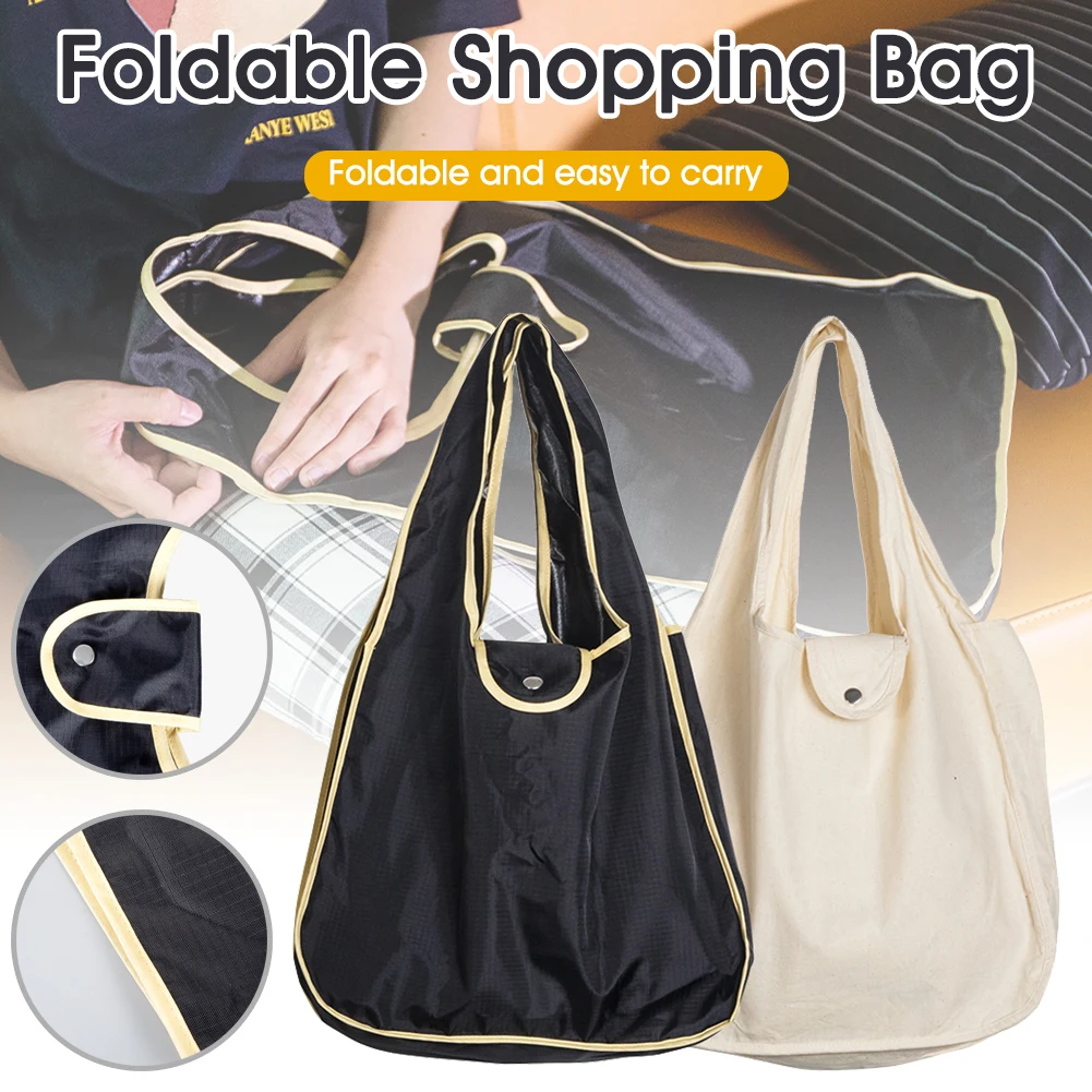 

Pure Cotton Reusable Shopping Bags Women Foldable Tote Bag Folding Large Capacity Handbags Portable Cloth Eco Grocery Bag