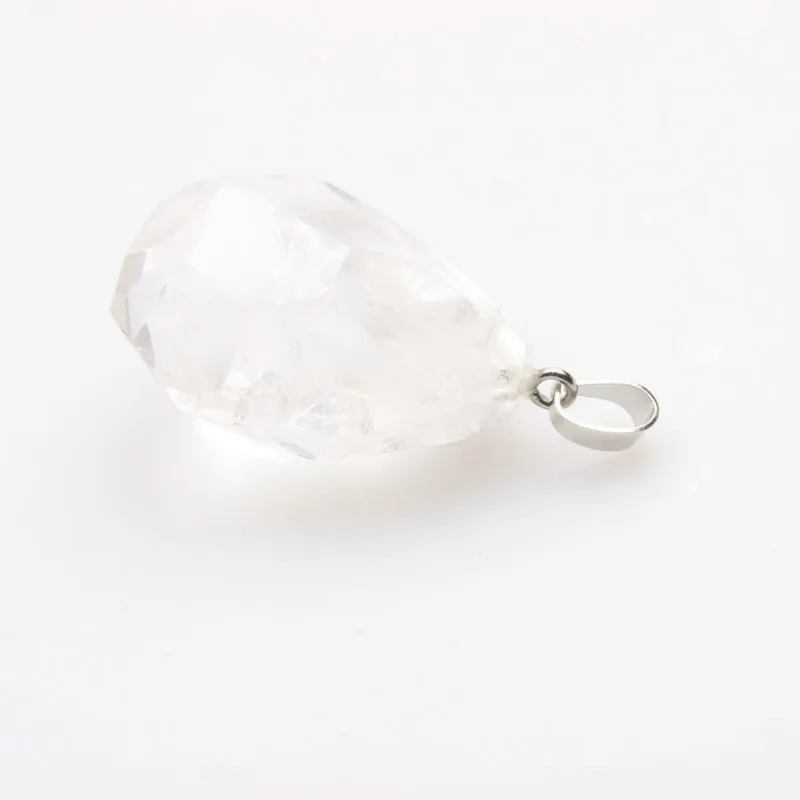 Очарование Рейки Исцеление белый кварц Камень Прозрачный кристаллический кулон