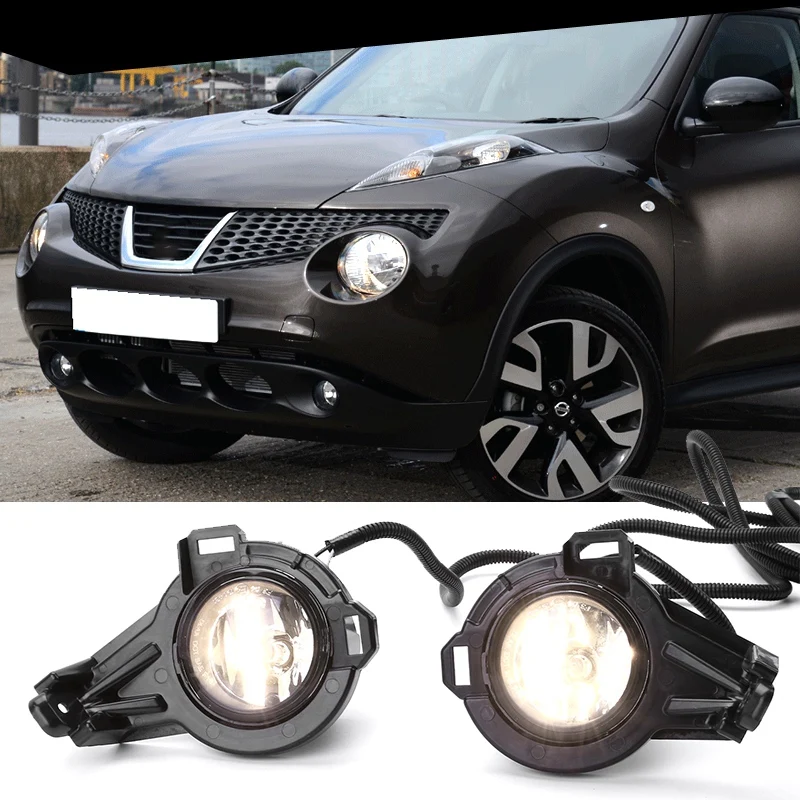 

Pair Halogen Fog Light Cover Lamp Assembly with Bulb Cable & Switch for Nissan Juke 2011-14 Accessories