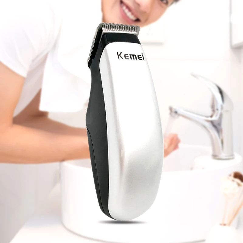 Kemei Электрический триммер для волос бороды дешевые мини Серебряный potrable машинка для стрижки волос Машинка для стрижки бороды Парикмахерская бритва