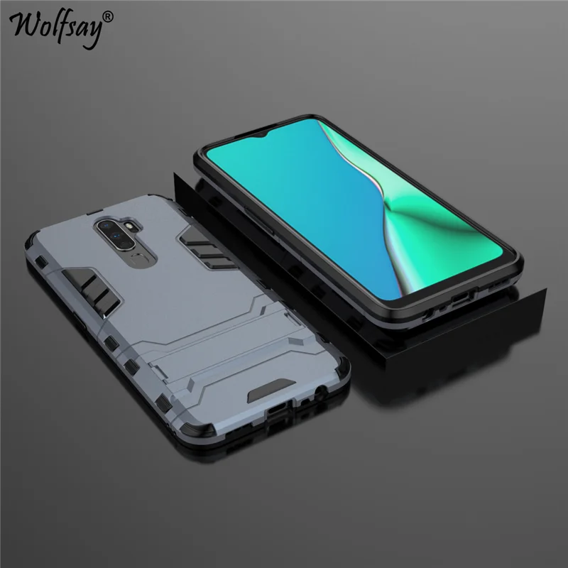 wolfsay for cover oppo a11x case 6 5 shockproof hybrid stand silicone armor back case for oppo a11x phone cover for oppo a11 x free global shipping