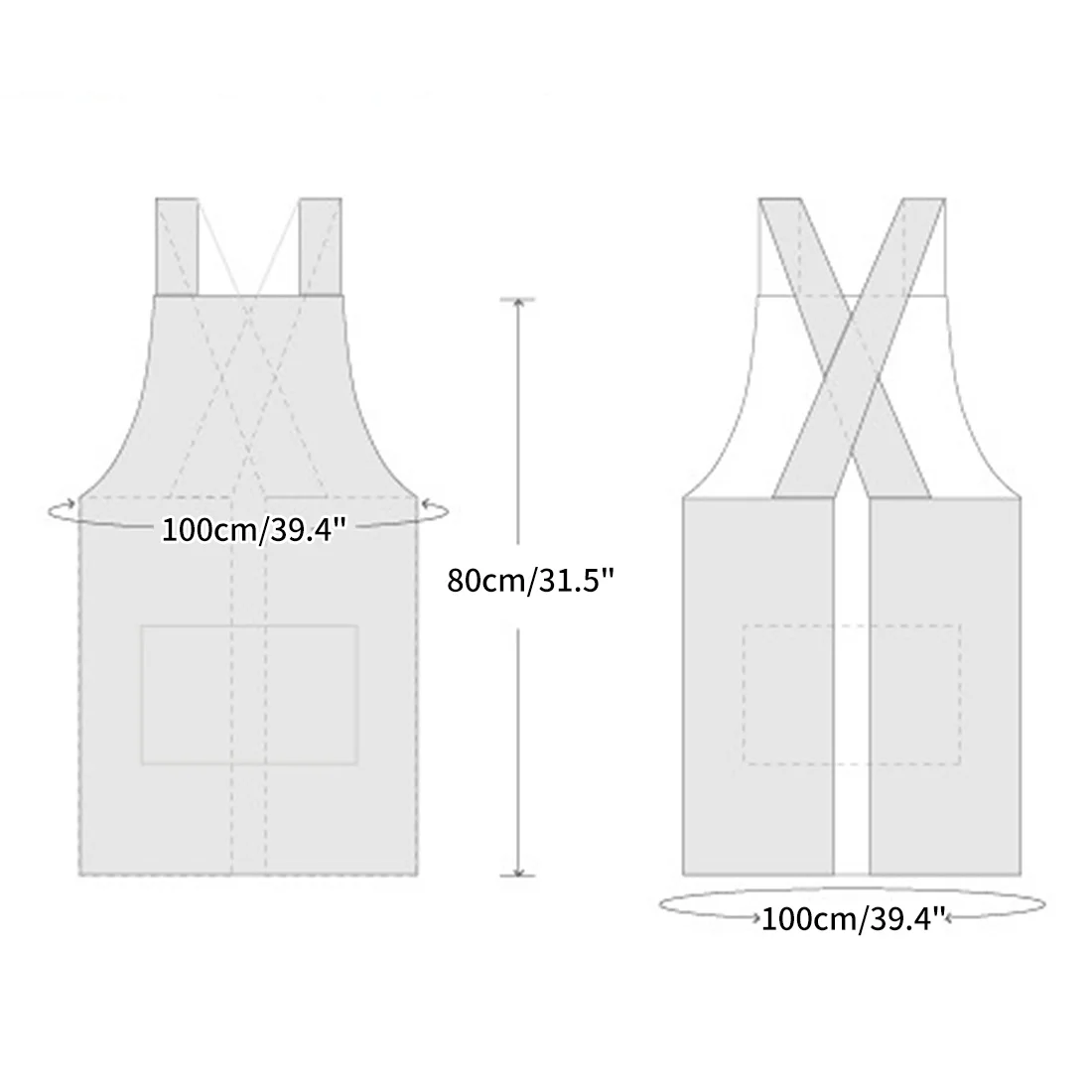 

Japanese Apron Cotton Linen Aprons Chef Pinafore Cross Bandage X Shape Back Simplicity Bib Solid Color Kitchen Work Clothes