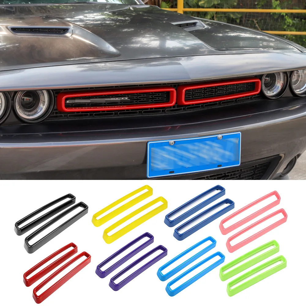 Fit for Dodge Challenger 2015-2021 ABS Front Grill Grille Inserts Cover Decoration Trim Exterior Car Accessories