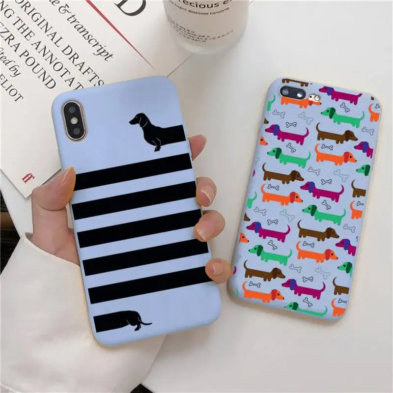 

Cartoons Dachshund Bulldog Phone Case for iPhone 11 12 13 mini pro XS MAX 8 7 6 6S Plus X 5S SE 2020 XR case