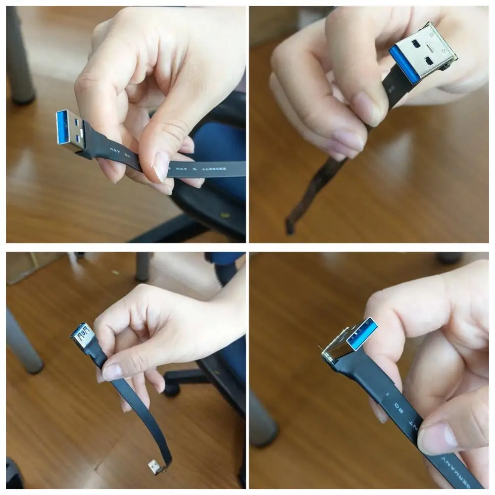 FPV Micro USB 3 0 тип А двойной угловой адаптер FPC лента USB3.0 micro-B к фотокабелю для