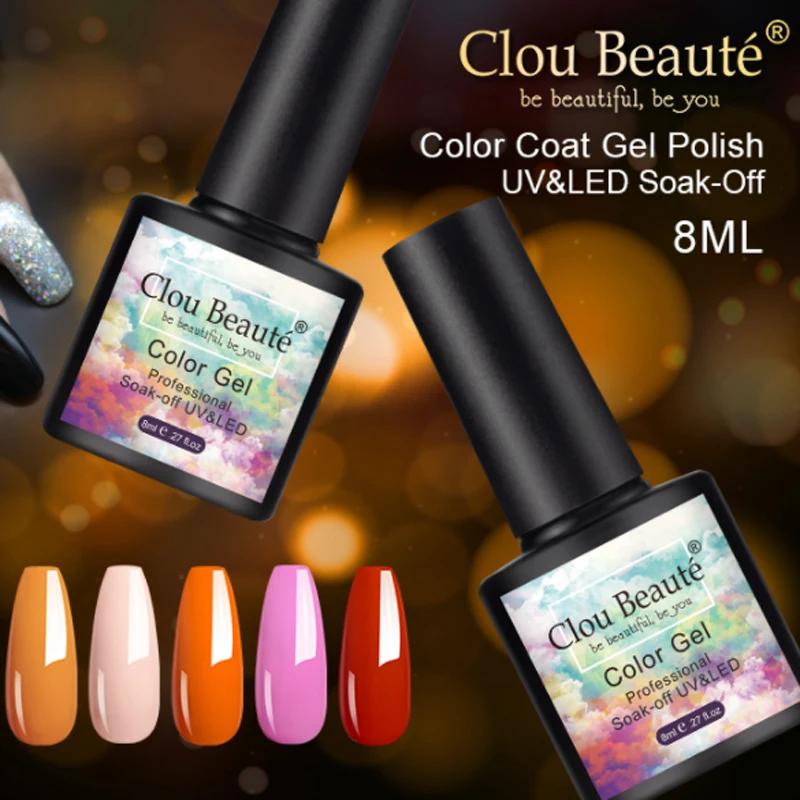 

Clou Beaute 8ML 81-Colors Coat Gel Polish New Gel Nail Polish Nail Art Soak Off UV/LED Gel Varnish Manicure Hybrydowe Lacquer