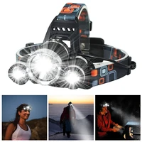 t6 led headlamp usb rechargeable flashlight 12000lm head torch with warning back light headlight for hunting fishing camping