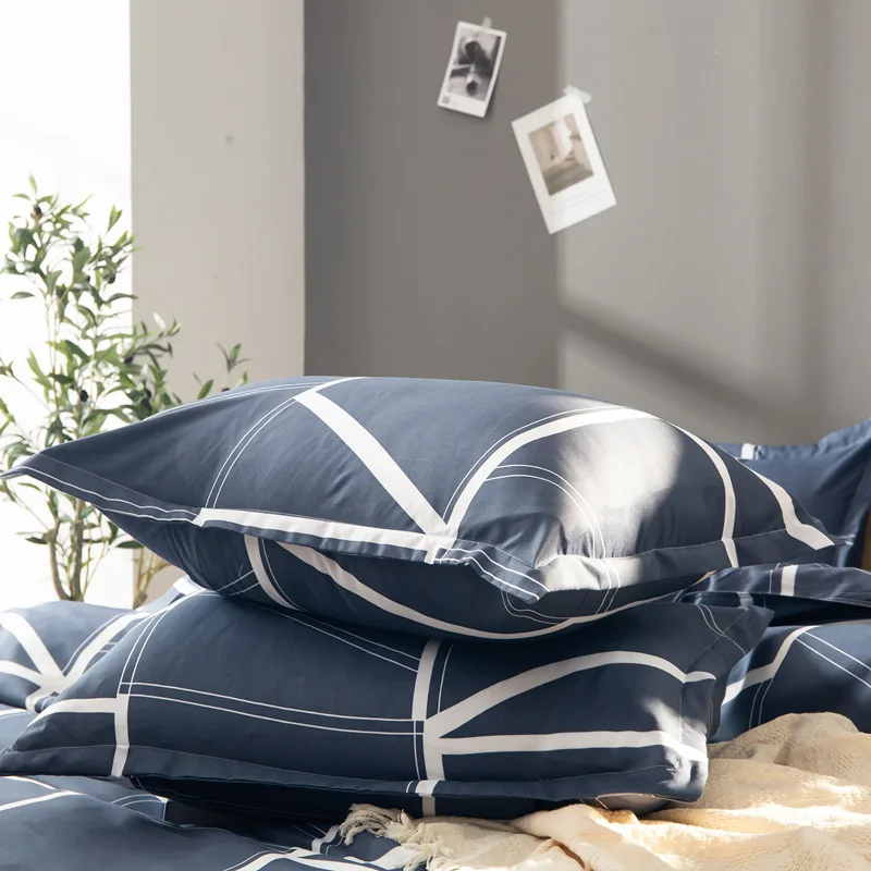 

Home Textile Modern White stripe Duvet Covers pillowcase 6 Color Single Full Queen Double King Comforter Quilt Cover 2/3pcs Set
