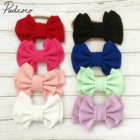 hot elastic headband baby girls hair band child bow knot solid hairband accessories 9 colors