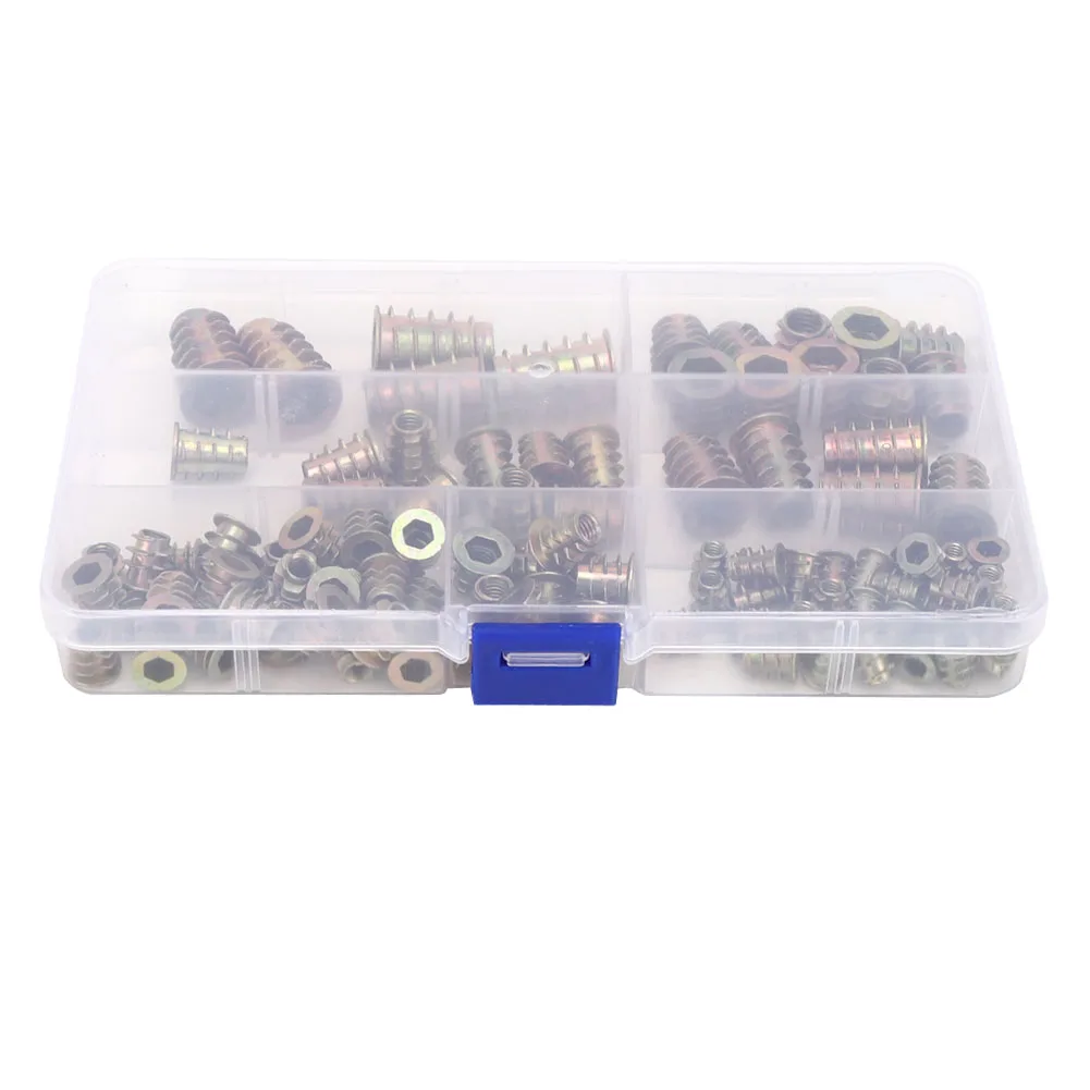 _ 100 шт. шестигранные резьбовые гайки вставленные деревянные крепежные элементы