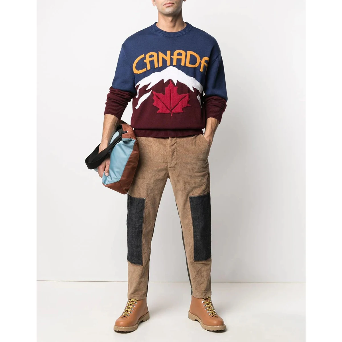 Осень/Зима 2021 мужские брюки джинсовые строченные вельветовые дизайнерские