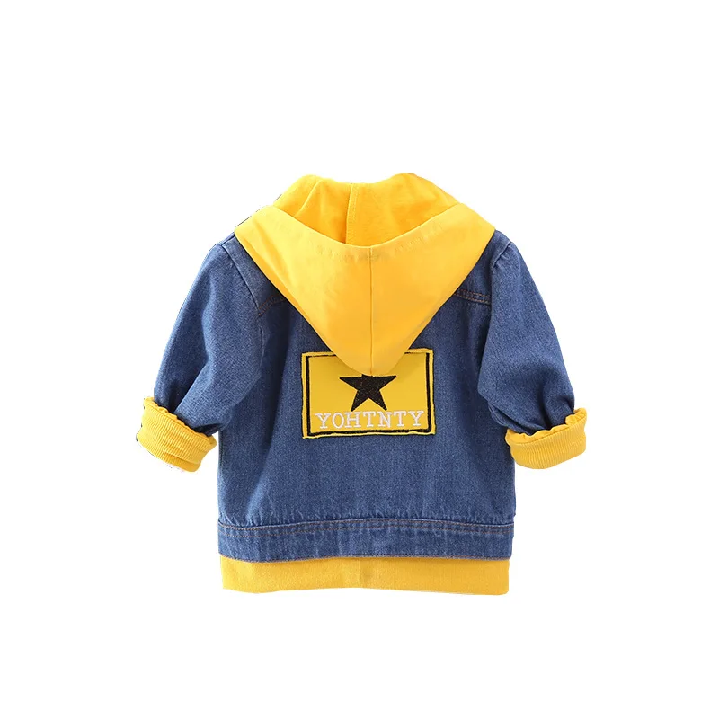 

Children's Hooded Denim Jacket Boys Fashion Casual Five-pointed Star Denim Jacket