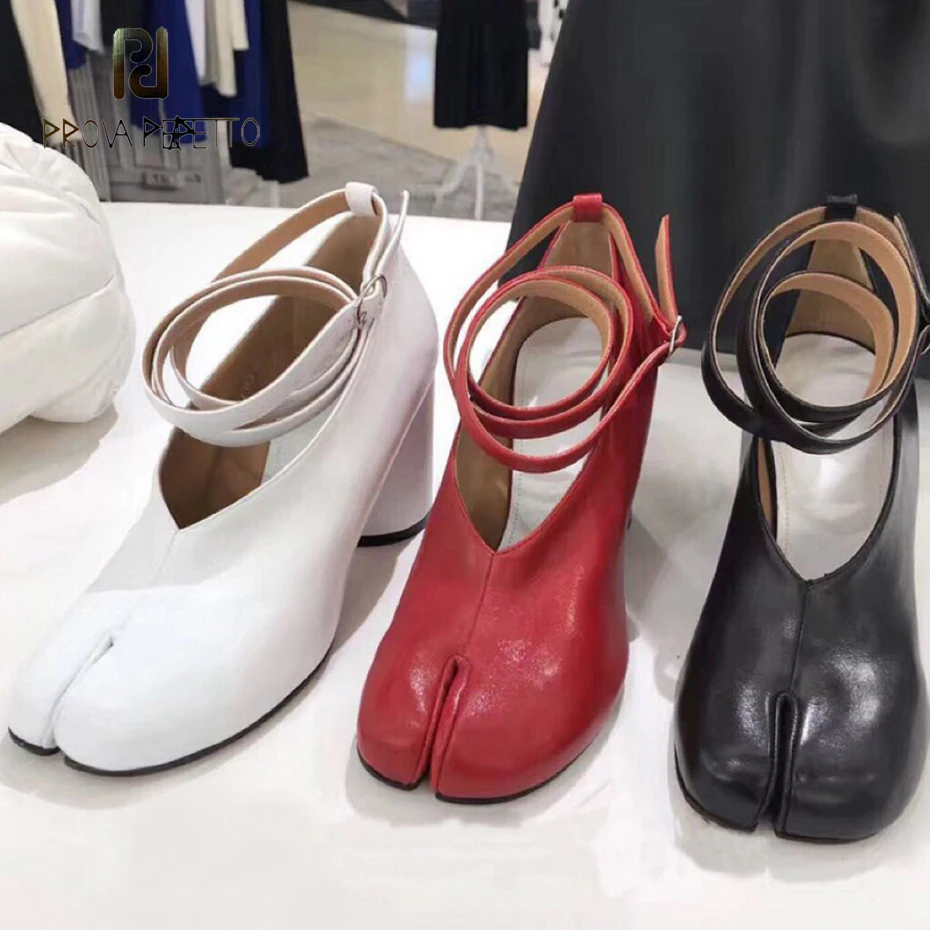 Женские туфли лодочки Prova Perfetto из натуральной кожи с разрезом на носках ремешком