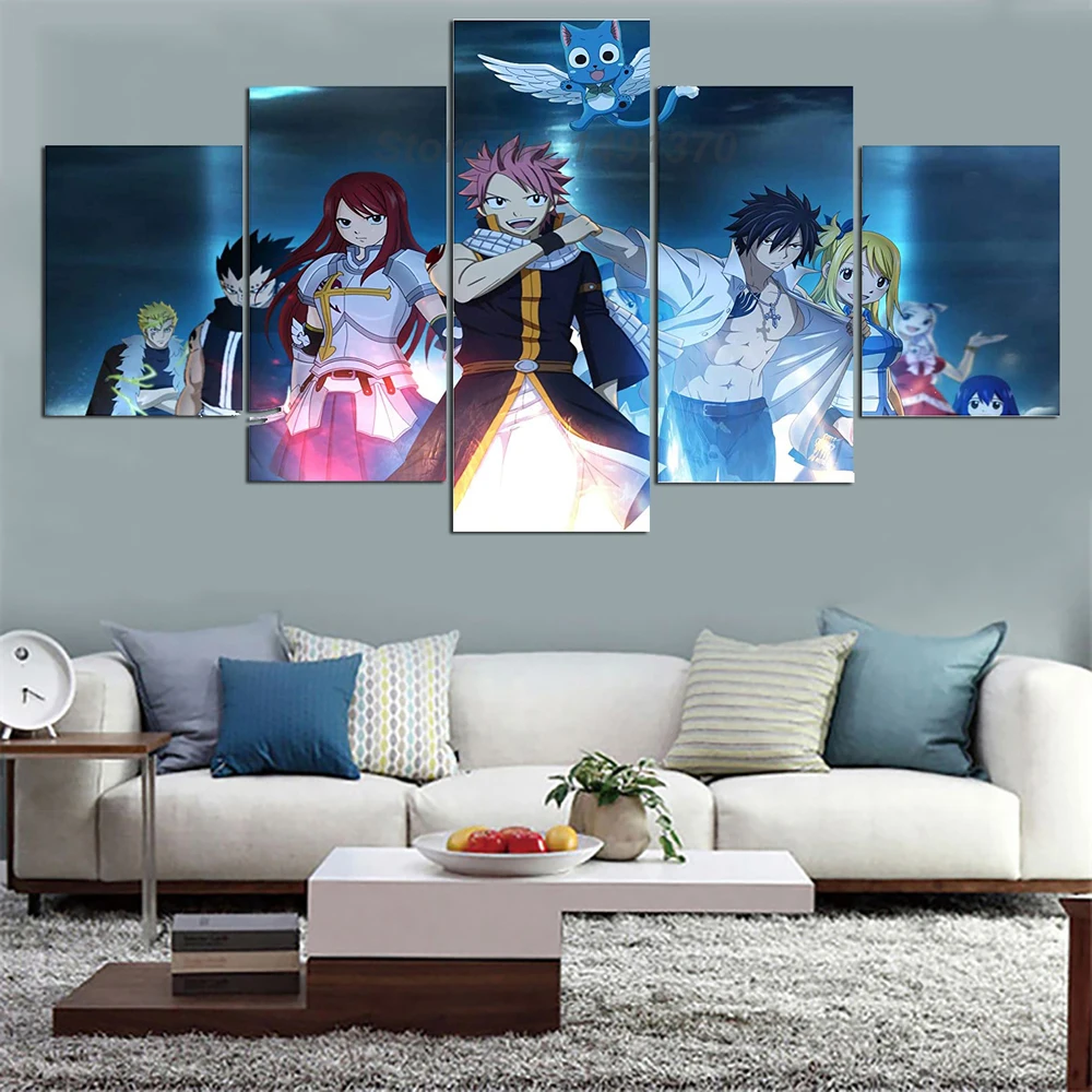 Постер с изображением героя из японского аниме Фея хвоста 5 шт. картина