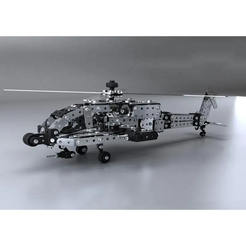 

567pcs Helicopter Alloy 3D Assembled Puzzle Building Block Educational Toy For Children Boys Airplane Model Action Figures Gifts
