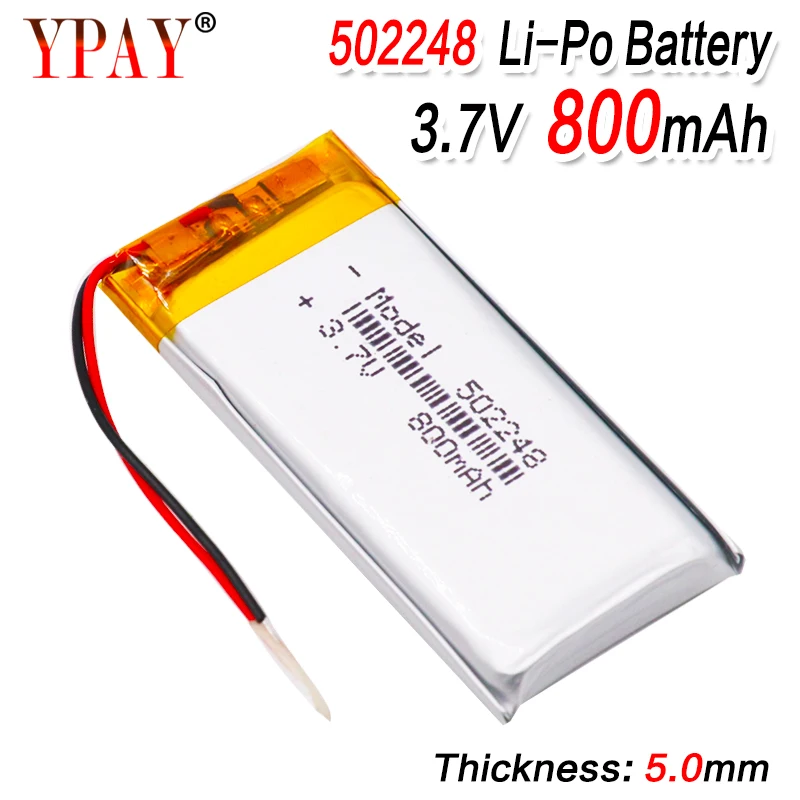 502248 3 7 в 800 мАч литий ионная Lipo ячейка полимерная аккумуляторная батарея для Bluetooth