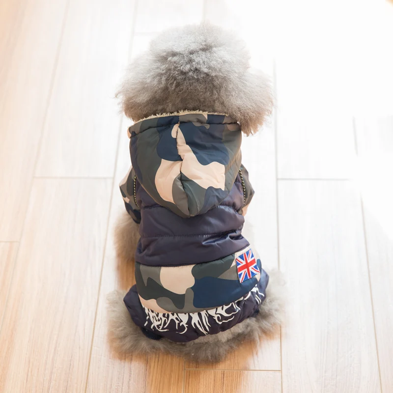 Hipidog Winter Dog Down Jacket Camouflage Warm Thicken Flag Snowsuit Dropshipping |