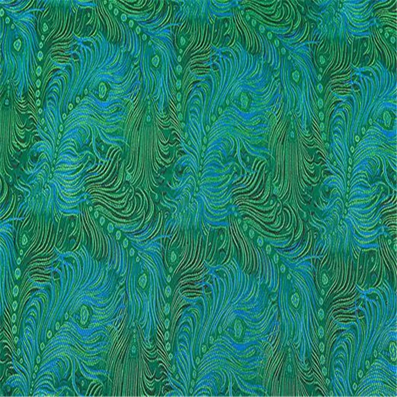Jacquard Polyester Brocade Fabric Peacock Tail Design Latest Arrival Pattern Fabric Material For Making Women Handbags