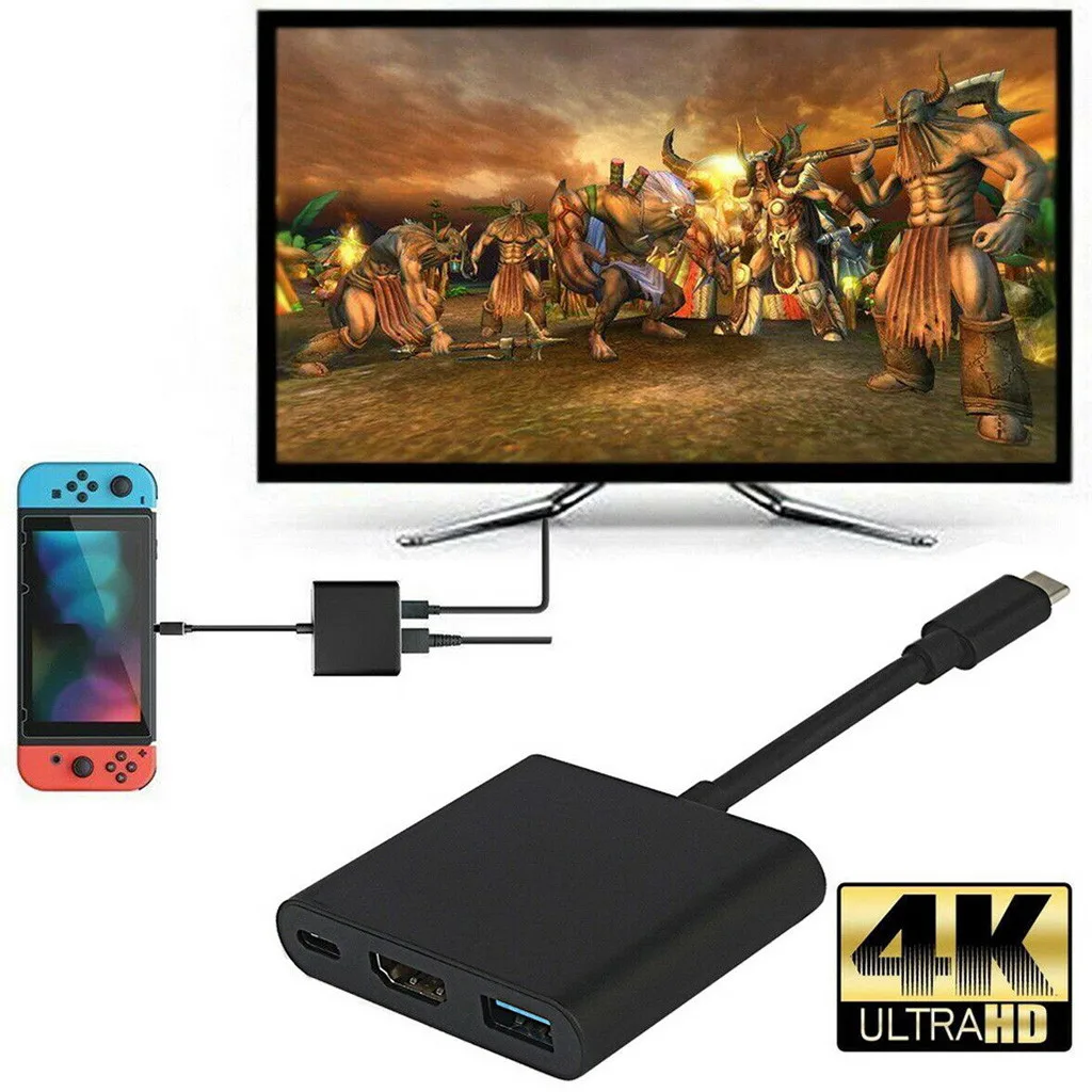 CARPRIE алюминиевый type-C мобильный Pro концентратор адаптер с USB-C PD Зарядка 4K HDMI USB 3 0 5