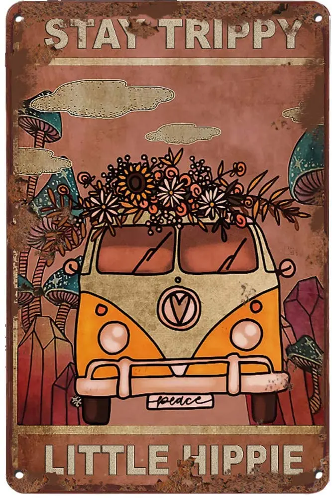 LINQWkk жестяная вывеска в стиле «Прекрасный хиппи», забавная новинка, металлическая вывеска, Ретро Декор стен для дома, ворот, сада, баров