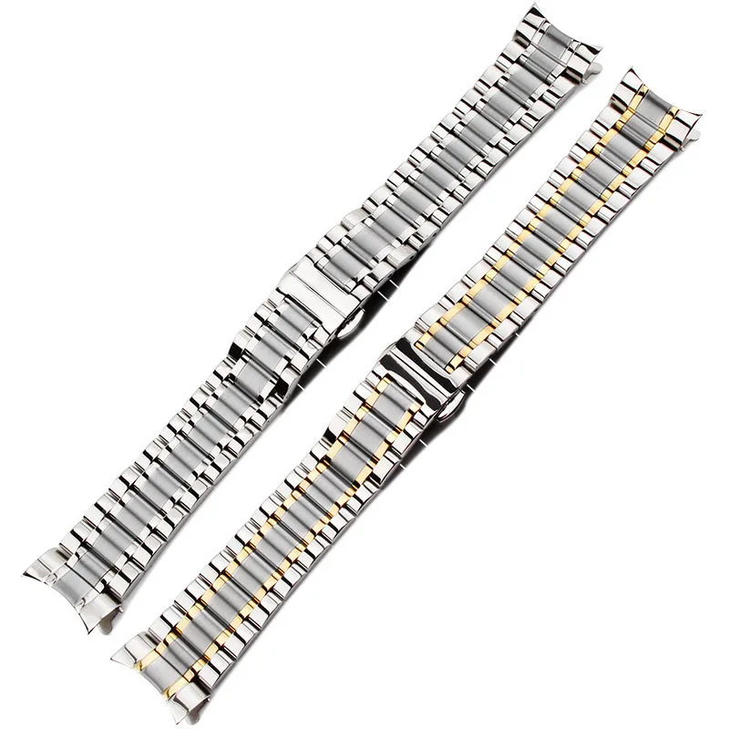 Curved End Stainless Steel Watchband for Tissot 1853 Couturier T035 14/16/17/18/22/24mm Watch Band Women Men's Strap Bracelet