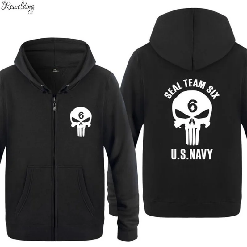 Для мужчин с капюшоном Seal Team Six ВМС США Толстовки принтом в стиле хип хоп флисовая