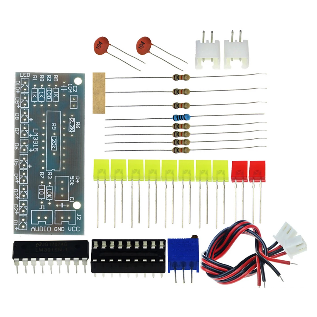 Electronic DIY Kit LM3915 Audio Level Indicator Production Suite DC 9V-12V |