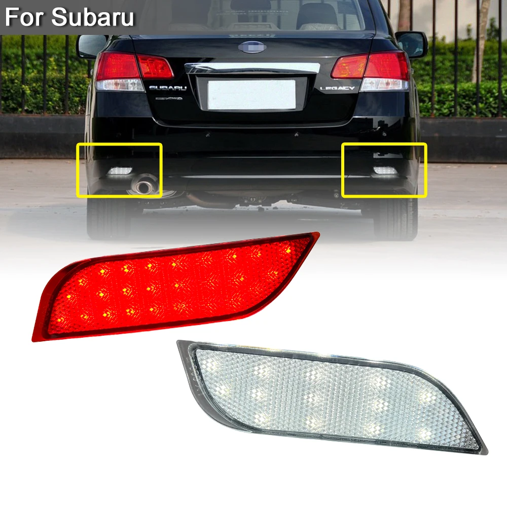 3 Function LED Rear Bumper Reflector Warning Lamp Reversing Brake Light For Subaru Impreza WRX STI XV Exiga Levorg Legacy