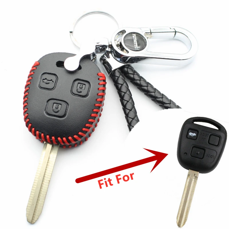 FLYBETTER натуральная кожа 3 чехол для ключей с кнопками Крышка Toyota Land Cruiser/Camry Corolla/FJ