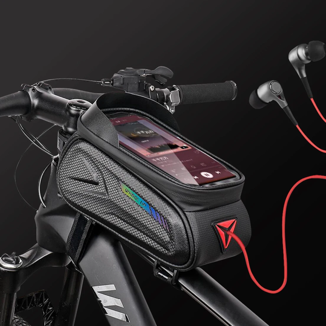 wtuvive bicycle bag frame front top tube 7 inch touch screen bicycle bag water proof phone case bracket bicycle bag accessories free global shipping
