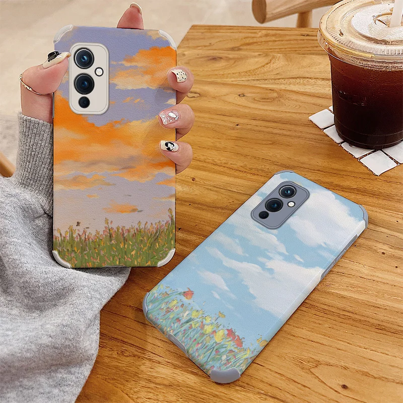 

An Oil Painting With Beautiful Scenery Bumper PU Leather Case For Oneplus 9 9pro 8t 8 8pro Pro Soft Phone Cover