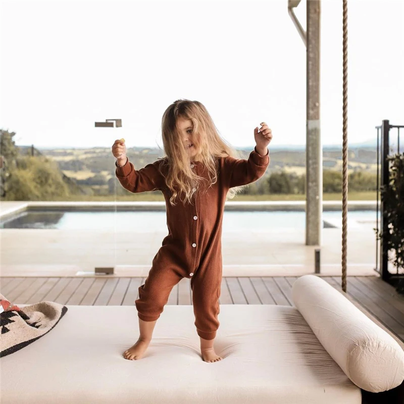 Хлопковый комбинезон с длинным рукавом на возраст 0 24 месяца|Ромперы| |