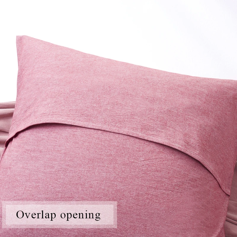 PHF Cotton Back Cushion Pillow Cover 45*45 cm Yarn Dye Pad For Solid Two-Pack Solid Russet Red Dark Grey Blue Color