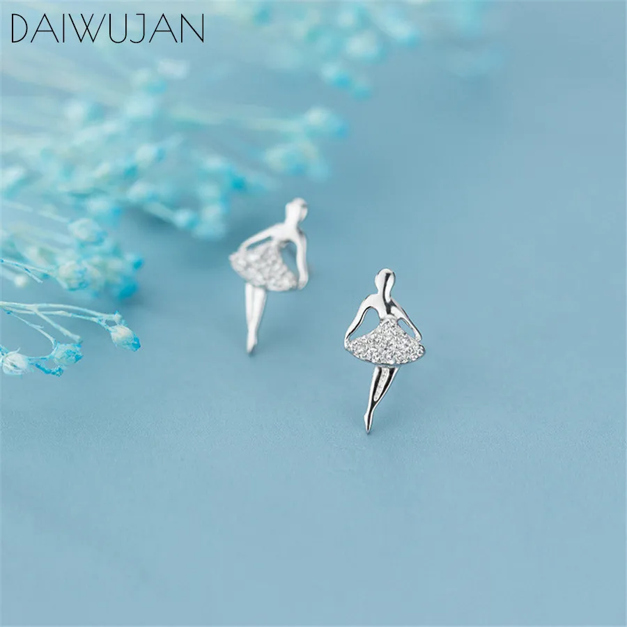 Женские серьги-гвоздики из серебра 925 пробы с кристаллами | Украшения и