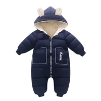 2021 overalls baby clothes winter velvet newborn infant boy girl warm thick romper jumpsuit hooded snowsuit coat kids clothing