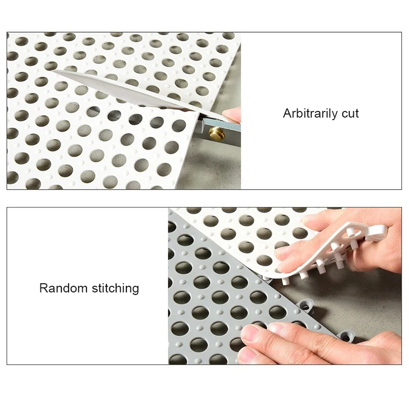 

4 Pcs Hollow Anti-slip Floor Mat Pad 30x30cm Splicing for Home Bathroom Kitchen RT88