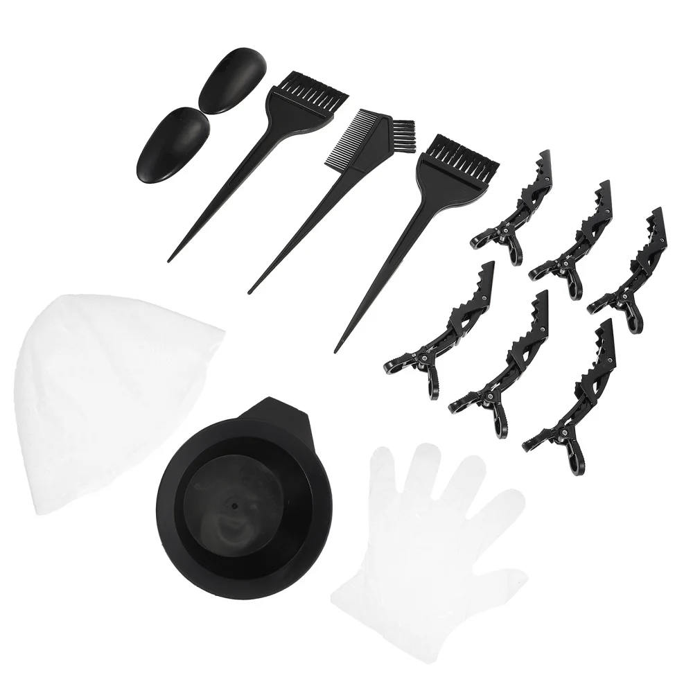 

14pcs Hair Dyeing Kit Hair Dye Comb Bowl Brush Hair Clips Ear Cover
