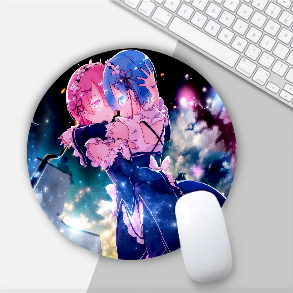 

Anime ZERO Ram Rem Round Mouse Mat Gaming Mouse Pad For PC Laptop Notebook 20x20cm Gamer Desk Pad