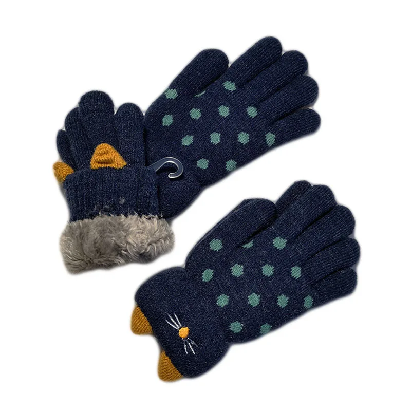 Высокое качество Детские Зимние теплые мягкие вязаные перчатки с пальцами
