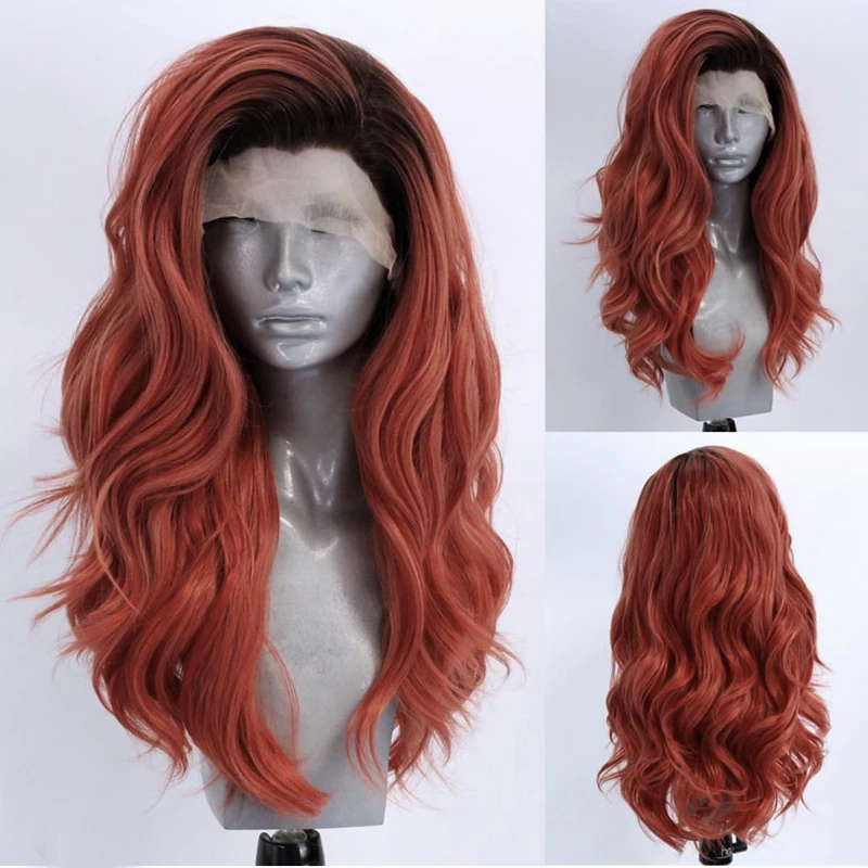 Ombre Ginger Drag Queen Synthetic Lace Front Wig Daily Use Heat Resistant Cosplay Wigs For Black Women OLEY Offer