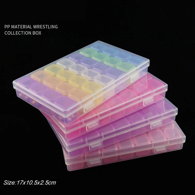 28 решеток пластиковый органайзер для макияжа коробки хранения маникюрные