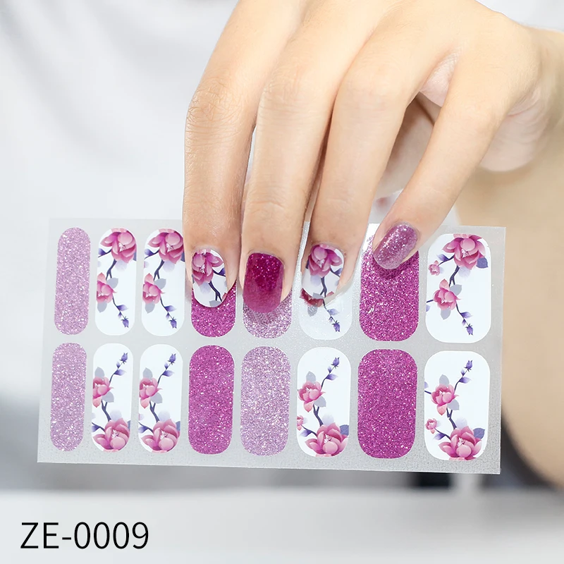 16 наклеек/Лист Рождественские наклейка с цветком для ногтей Советы Стикеры