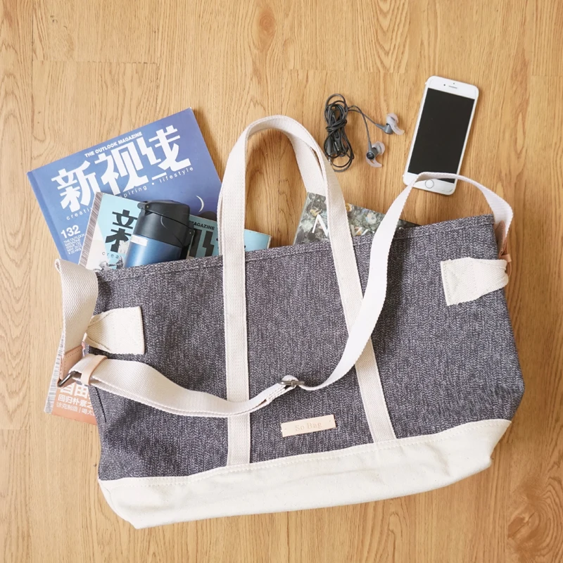 Оригинальная кожаная сумка ручной работы 24 унции тяжелая текстильная женская