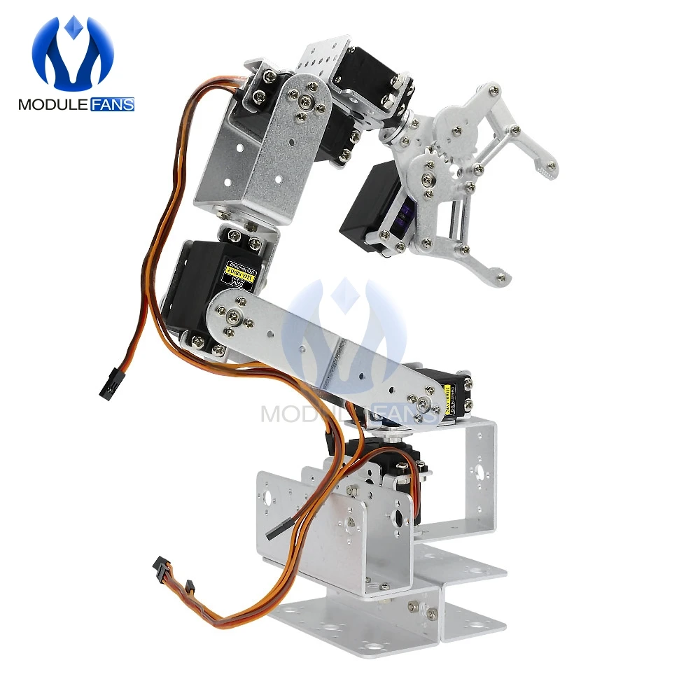 Серебристый/черный манипулятор ROT3U 6DOF алюминиевый Роботизированный рычаг