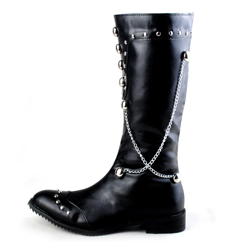 Мужские высокие ботинки известного бренда мягкие кожаные для сцены ночного