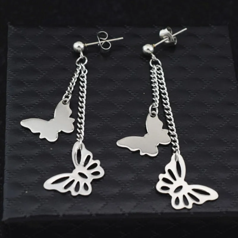 Серьги-гвоздики из нержавеющей стали с изображением бабочки Bangtan Boys | Украшения и
