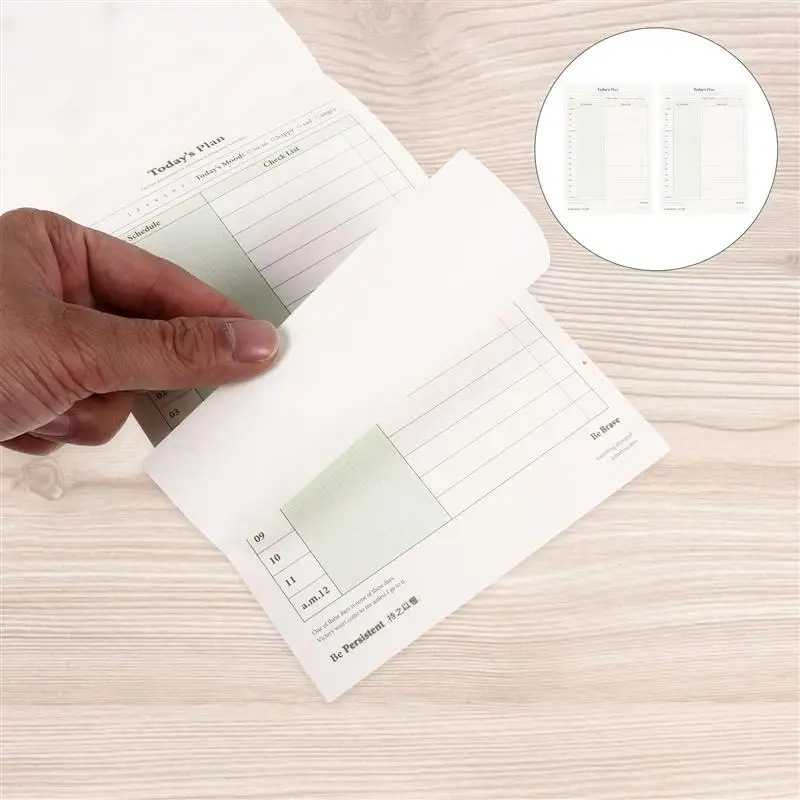 

2pcs Paper Planning Notepad Schedule Planner Notepad Hand Book for Office Home School